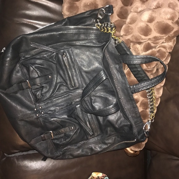 Leather chained tote - Picture 4 of 5